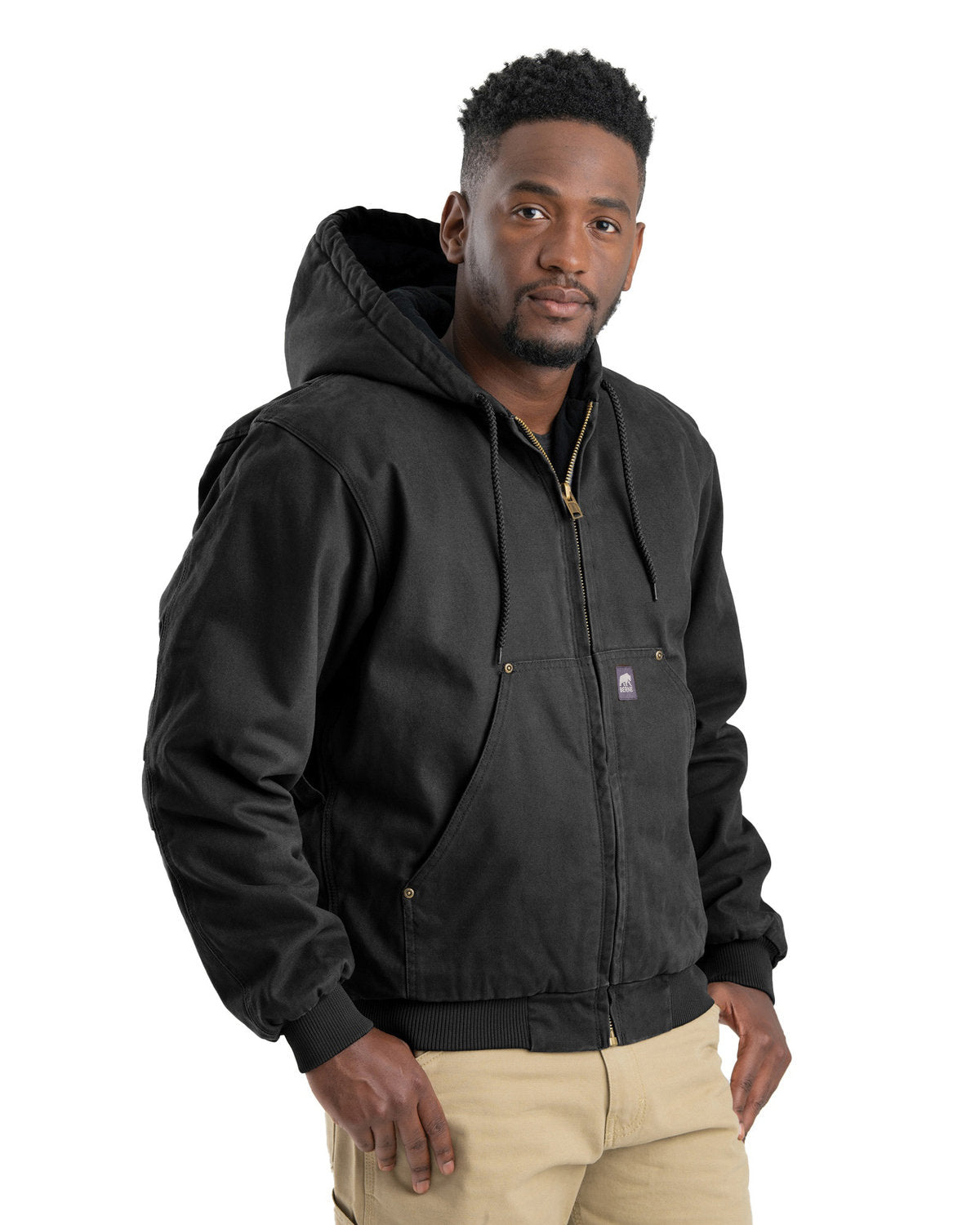 Berne Men's Highland Washed Cotton Duck Hooded Jacket