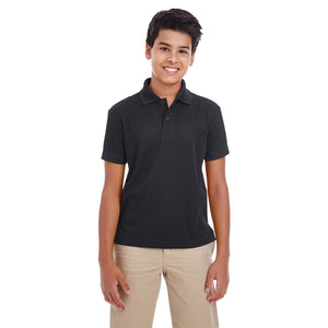 88181Y Core 365 Youth Origin Performance Piqué Polo - Black