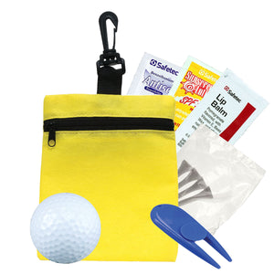 Golf and Suncare in a Bag Gift Set - Yellow Bag and Royal Divot Tool