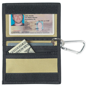 Wallet With Carabiner - Black