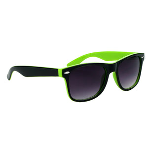 Two-Tone Malibu Sunglasses - Lime With Black