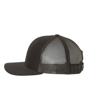 Richardson 112 Adjustable Snapback Trucker Cap - Black With Black