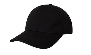 6 Panel Chino Twill Cap - Custom Embroidered - HP_4079 - Black