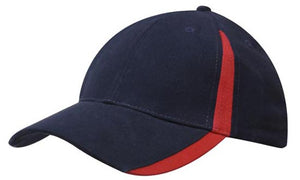 Navy/Red 6 Panel BHC Cap with Inserts On Peak & Crown