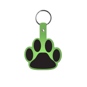 Paw Flexible Key Tag - Translucent Lime Green