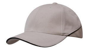 Stone/Black Premium American Twill Cap with Sandwich