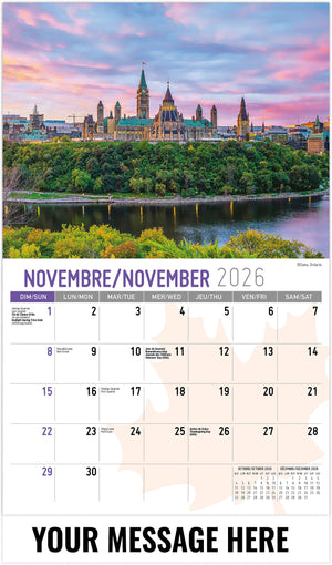 Scenes of Canada (Bilingual) - 2026 Promotional Calendar