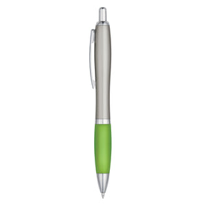 Satin Pen - Silver With Lime