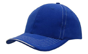 6 Panel BHC Cap with Contrast Sts & Sandwich - Custom Embroidered - HP_4097 - Royal with White