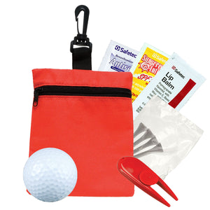 Golf and Suncare in a Bag Gift Set - Red Bag And Red Divot Tool