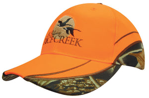 6 Panel Luminescent Cap with Camo Inserts - Custom Embroidered - HP_4071 - Orange