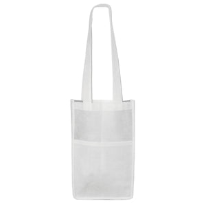 2 Bottle Wine Tote - White