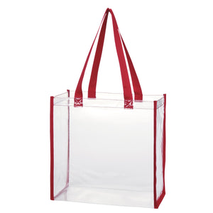 Clear Tote Bag - Clear With Red