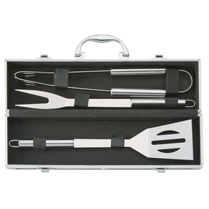 BBQ Set In Aluminum Case - Black