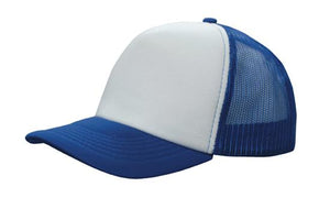 Low-profile Trucker's Mesh Cap - HP_5003 - White with Royal