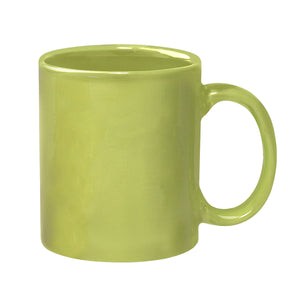 11 Oz. Colored Stoneware Mug - Solid/Two-Tone - Lime Green