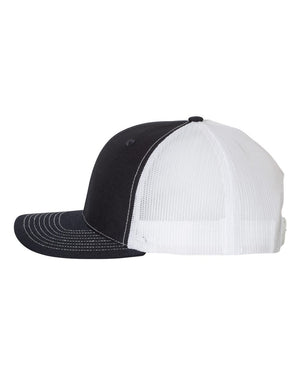 Richardson 112 Adjustable Snapback Trucker Cap - Navy With White