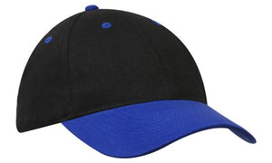 Heavyweight Sports Cap Two Tone - Black With Royal