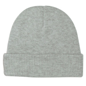 Knit Beanie With Cuff - Gray