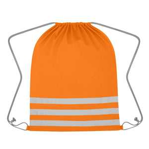 Reflective Safety Drawstring Bag - Orange