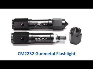 Our Gunmetal Flashlight is a sleek safety accessory that is perfect for any of your safety conscious customers! Featuring a matte gunmetal finish and a handy glass breaker tip, this promo product is great for keeping on hand in the car!