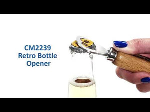 This beautiful retro-styled bottle opener features a stainless steel opener set against a high quality oak handle. Ready to be customized with your company name and logo, this opener makes the perfect corporate gift. Pair with our customizable drink coasters and make a marketing statement that's sure to stand out!