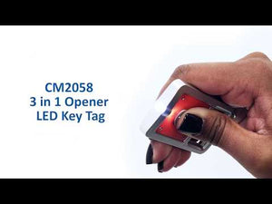 Features: bottle opener, key tag & LED light along with key ring to easily adhere to your key chain or backpack. 