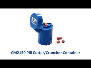 Mini Cylinder Pill Box features a pill cutter, a masher and storage compartment personalized with your business advertising. Lowest price in USA and Canada.