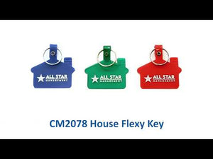 Soft flexible PVC key tag in house shape personalized with your business advertising. Best price in USA and Canada.  A favorite within the real estate community. Lightweight and very easy to transport, so you can seamlessly take them from an open house viewing to a showroom without much effort. 