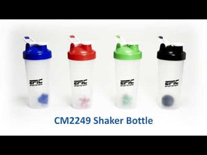 Shake things up with our Shaker Bottle! Perfect for healthy smoothies, this BPA free shaker bottle comes with a convenient finger catch on lid and matching mixing ball for easy blending!