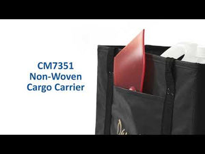 Get organized with the non-woven cargo carrier! Folds easily for storage. Front slash pocket, black metal hardware, short and long handles. Ready to be customized with your company name and logo. 