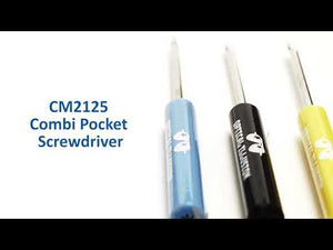 Handy pocket plastic screwdriver combination with 1/8" flat blade and phillips blade. Conveniently fits in your pocket and includes pocket clip for quick access.